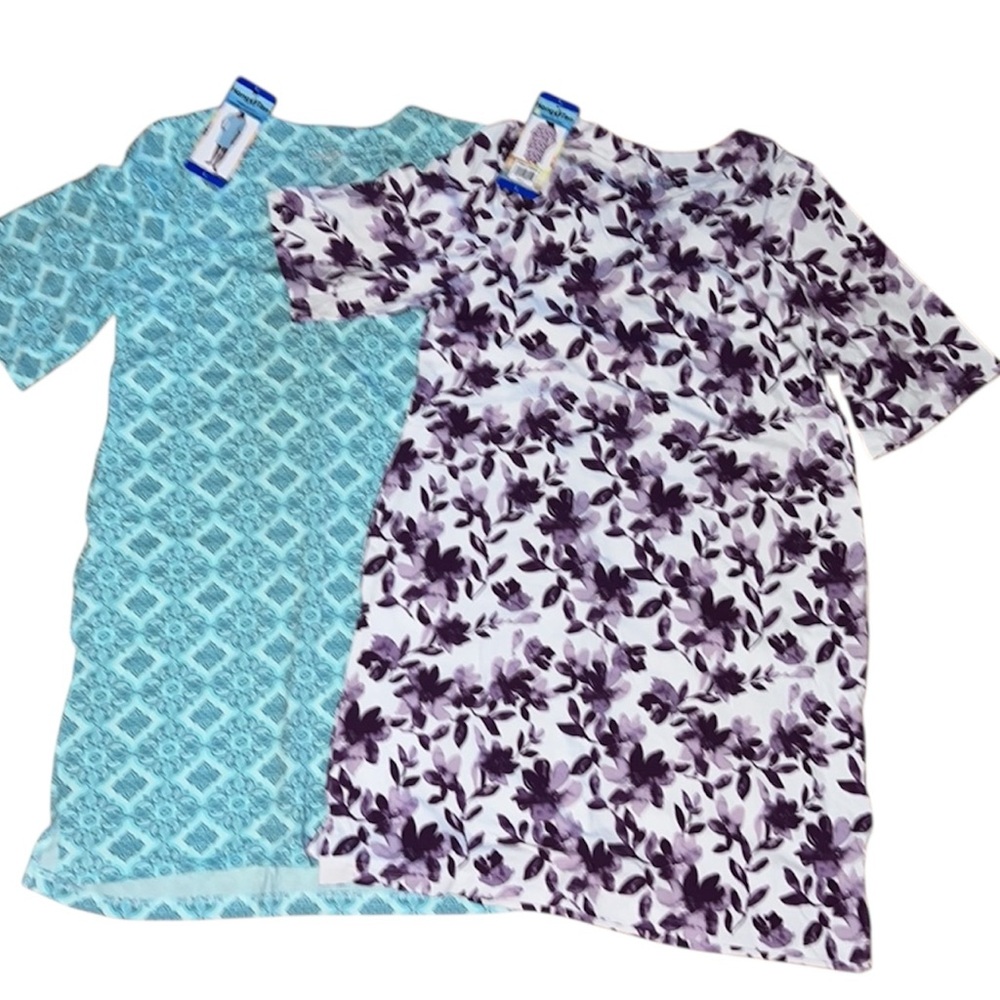 New 2 Hang Ten Blue and Purple Sheath Dresses pockets, short sleeve